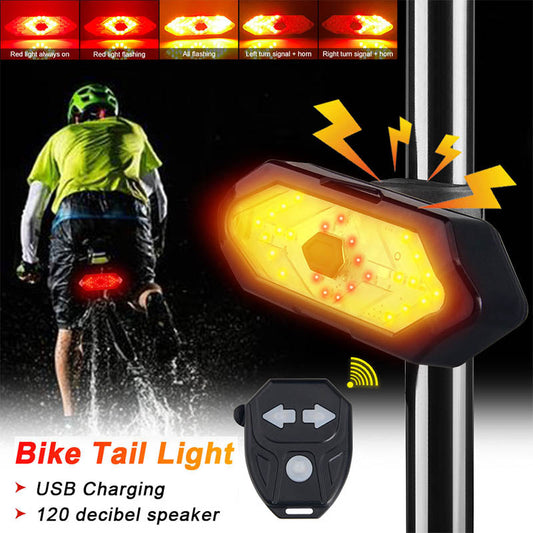 Vattentät LED-baklykta för mountainbike med fjärrkontroll för mörkerkörning