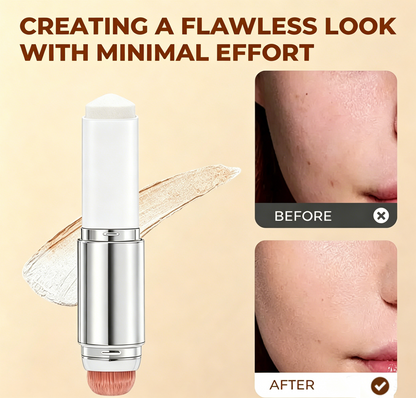 🎉KÖP 1, FÅ 1 GRATIS🎉 [OFFICIELL PRODUKT] BLANC Cover Cream Stick V med avtagbar borste – koreansk färgskiftande foundationstick med kollagenkapslar (0,45 oz)