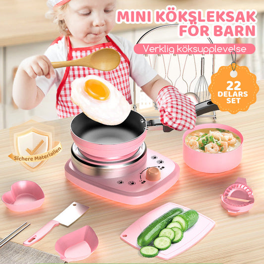 🎉 22-delars Mini-Köksleksak – Ljud & Ljus, Utvecklande & Realistisk Lek 🍳📦