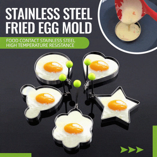 🍳🥛Äggform 5 st | Livsmedelssäker 304 Rostfritt Stål | Multifunktionell Äggstekare för Frukost