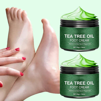 Lugnande fotkräm med aloe vera och tea tree