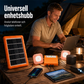 ☀️Bärbart solenergisystem🔋4W solpanel, 2400mAh batteri, med LED-lampor🛡️