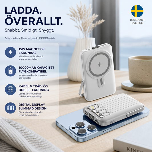🔋Magnetisk snabbladdande powerbank med stativ
