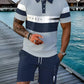 2-delat herrset – T-shirt & rutiga shorts. Perfekt för lata dagar, promenader & utflykter. Snyggt & ledigt! 👕🩳☀️