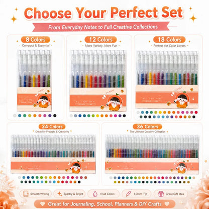 ✨🔥 REA! Glitter‑gelpenna set – skimrande bläck, smidig skrift & snabbtorkande för anteckningar, hantverk och barn!