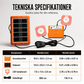 ☀️Bärbart solenergisystem🔋4W solpanel, 2400mAh batteri, med LED-lampor🛡️