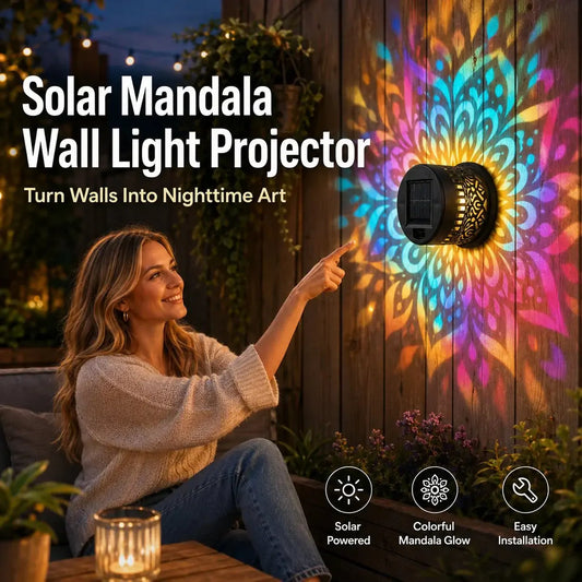 📢📢50% RABATT!!! ⏰Soldriven Mandala-Projektorlampa