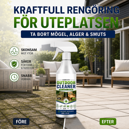 🌿 Rengöringsspray för flera ytor för utomhusbruk – Effektiv mot Smuts, Mossa & Alg, Väderbeständig – Perfekt för Terrass, Altan, Husfasad & Trädäck