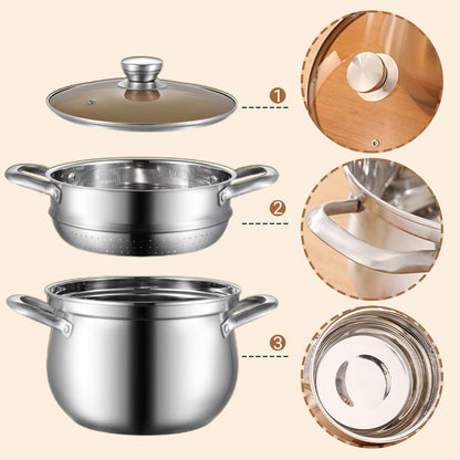 🍲304 rostfritt stål soppkruka, ångkokare för hushåll
