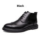 Snörning och snidade Wingtip Brogue-stövlar för män