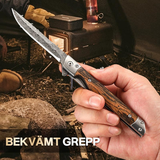 Fällkniv med Trähandtag för Vandring & Camping