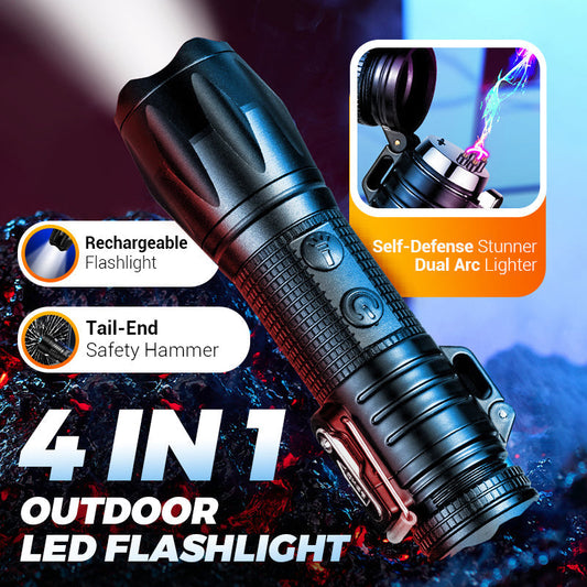 🔥Varm försäljning 50% rabatt🔦Multifunktionell uppladdningsbar ficklampa med starkt ljus och elektrisk eld⚡