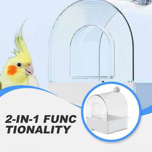 Två-i-ett-bassäng för bad och matning av papegojor