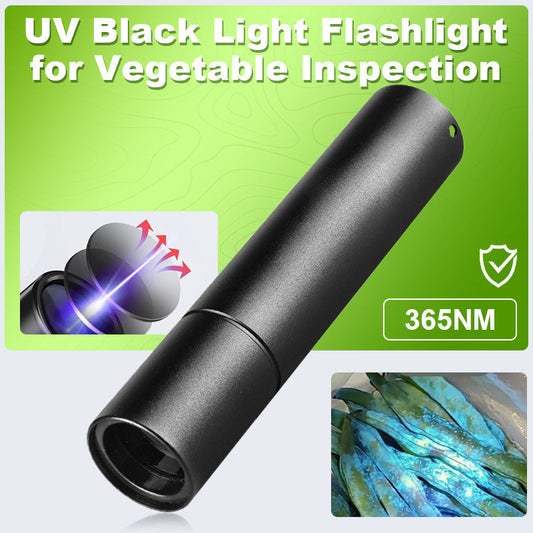 UV-svart ljus ficklampa för grönsaks inspektion