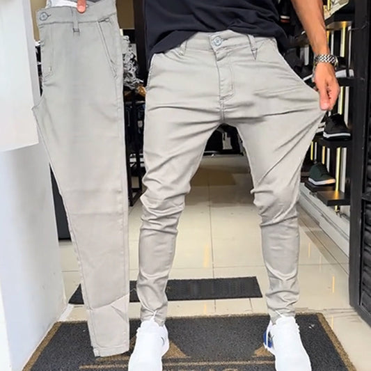 🔥Rabatt under begränsad tid🔥Herrbyxor med enfärgade slim fit-modell