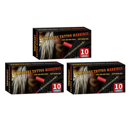 💥Set Temporära Tattoo-Pennor – 10-färgiga Kroppskonstpennor🌈