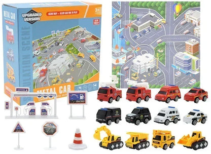 🎁 Byggteknikfordon Adventskalender – 24 överraskningar, diecast-modeller & lärorik lek – perfekt för julkalendern och små ingenjörer 🏗️🚛