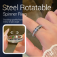 💍 Köp 1 få 1 gratis ✨ ROTERANDE TITANRING - Zirkoniumkristall och antistressdesign, justerbar och lätt, elegant present till honom/henne 🌟🛒