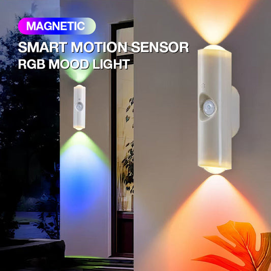 💡Automatisk belysning vid rörelse – magnetisk RGB-lampa med stämningsljus