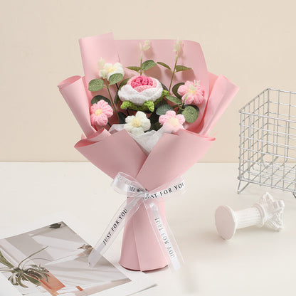 🔥【Mors dag-specialerbjudande!】🔥Handgjord delikat virkad blomsterbukett