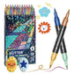 Dubbeländsglittermarkörer – penselspets + fin spets, vattenbaserad & giftfri, 12–48 färger ✨🎨