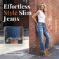 Snygga slim fit-jeans med slitna detaljer för dam