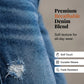 Snygga slim fit-jeans med slitna detaljer för dam