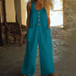 👖Ärmlös Damoverall Med Vida Ben Och Fickor – Sval, Chic & Bekväm👗