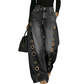 💥 53% RABATT 👖 Komfortabla vida jeans med dekorativa ringar ✨ Modern design, mjukt material & perfekt för alla tillfällen 🌸