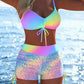 ✨ Dam Bikini Set – Snörning i Toppen, Boyshorts, Flera Stilar 🏖️