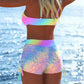 ✨ Dam Bikini Set – Snörning i Toppen, Boyshorts, Flera Stilar 🏖️