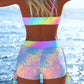 ✨ Dam Bikini Set – Snörning i Toppen, Boyshorts, Flera Stilar 🏖️