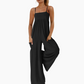 🔥 50% RABATT på utvalda produkter🎉 Strand Casual Axelbandslös Rygglös Jumpsuit med Vida Ben