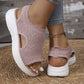 🔥50% RABATT NU!👡🌬️ Bekväma plattformssandaler i stickat med halkskydd