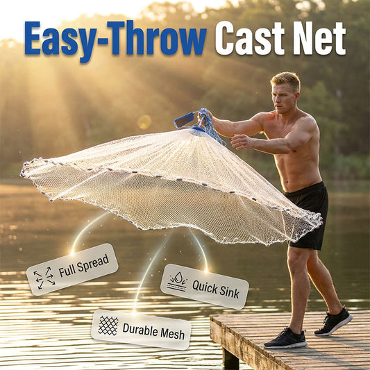 🎣 Easy-Throw Kastnät – kraftigt nät, snabb sänkning & bekvämt grepp – fiske essential för alla vatten 🌊🎯