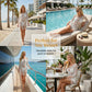 🌊 Boho Virkad Strandklänning med Tofsar – Luftig, flödande & bohemisk chic – perfekt vid poolen, stranden eller på sommarsemester – justerbar passform 🧶