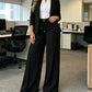 ✨ Kvinnors Högmidjade Raka Byxor – Sömmar Fram, Elastisk Bakre Midja & Avslappnad Passform – Kontor till Helg, Ansträngningslöst Polerad 💼