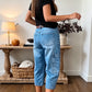 ✨ Korta stretchiga jeansbyxor för dam – Barrel-passform & mjuk denim – Avslappnad & bekväm – perfekt för vardagen eller lediga dagar 🌿🌸