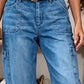✨ Korta stretchiga jeansbyxor för dam – Barrel-passform & mjuk denim – Avslappnad & bekväm – perfekt för vardagen eller lediga dagar 🌿🌸