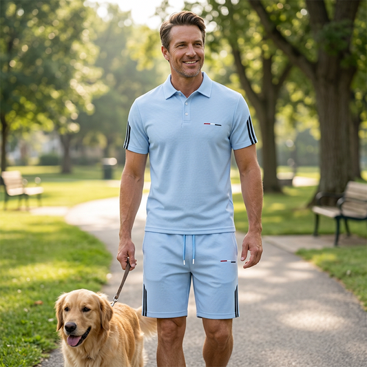 🏆SISTA DAGEN 62% REA🔥Herr Casual Kortärmad Shorts Set