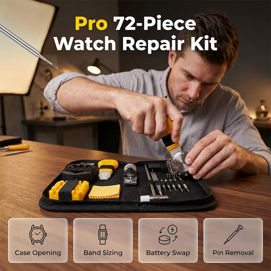 🔧 PRO 72-DELARS KLOCKREPARATIONSKIT – för boett, armband & batteri – perfekt för hemmabruk och proffs 🛠️✨