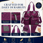 👜Stor vattentät tygväska för kvinnor – rymlig, tre bärsätt & smart fickorganisation – perfekt för jobb, resor & vardag 🧳✨