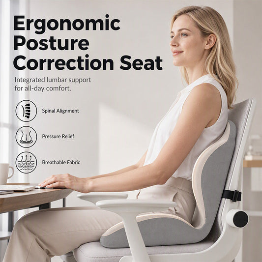 ✨ Ergonomisk sittdyna i memoryskum med ryggstöd – bekväm och stödjande för hemmet, kontoret och bilen 💺🛡️