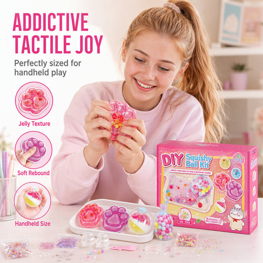 🧊 DIY Fried Ice Squishy-leksakskit med kattklo-design för barn