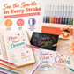 🎨Retractable Glitter Gel Pen Set – livfullt glitterbläck, snabbtorkande & tunn spets – perfekt för journaling, teckning och kreativa projekt ✨🖊️