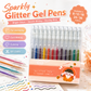 🎨Retractable Glitter Gel Pen Set – livfullt glitterbläck, snabbtorkande & tunn spets – perfekt för journaling, teckning och kreativa projekt ✨🖊️