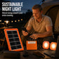 ☀️Bärbart solenergisystem🔋4W solpanel, 2400mAh batteri, med LED-lampor🛡️