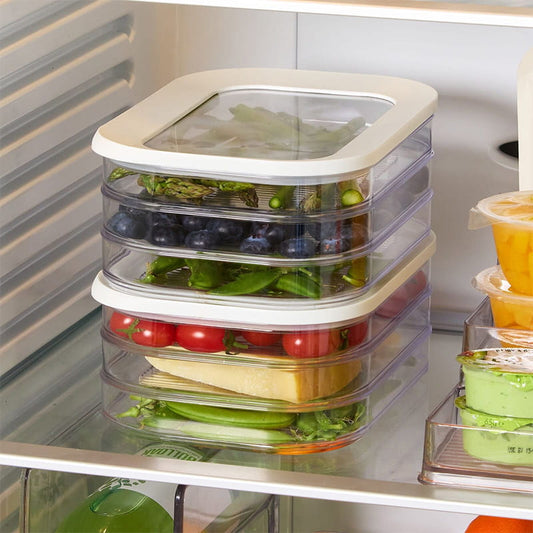 🍱 TIDSBEGRÄNSAD 50% RABATT! 👀 Klar Kyldosa med Lock – Transparent Sikt, Stapelbar Design & 3 Storleksalternativ – Organisera Ditt Kylskåp Enkelt ✨