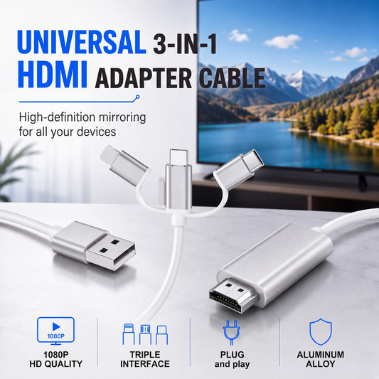 3-i-1 Telefonkabel till HDMI