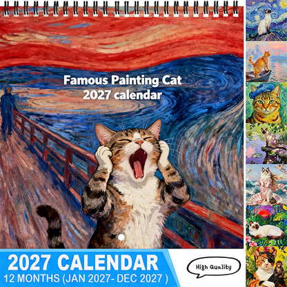 🔥50% RABATT NU!🐱📅 Rolig katthemkalender 2027 – roliga meme-bilder för varje månad✨